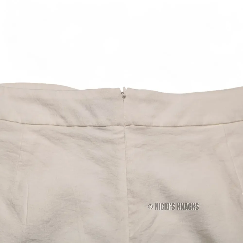 CeCe Wide Leg Cropped Belted Pants Soft Ecru Off White Lightweight Size 20W